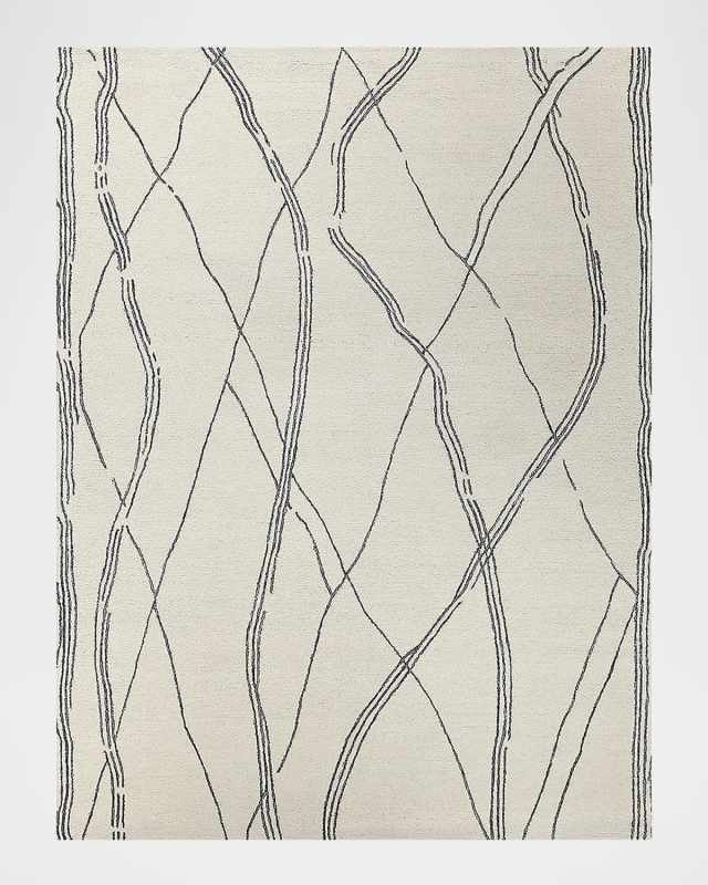 Tangiers Hand-Tufted Ivory/Black Rug, 5' x 8'